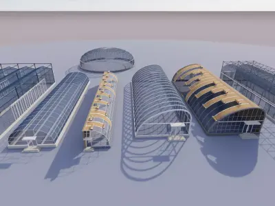 Agricultural Greenhouse Tent Frame -B8 3D model