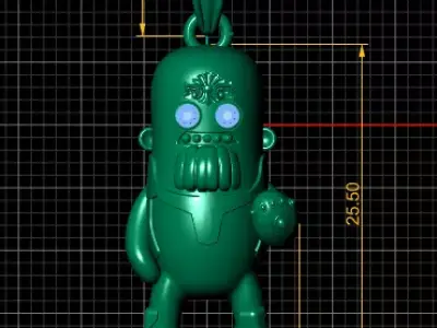 futuristic robot inspired pendant  3D print model