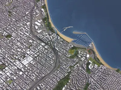 Santa Barbara - 3D City Model Low-poly 3D model