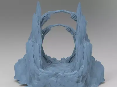 Himalayas mountain Buddhist stones  3D model