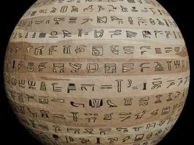 Ancient Egypt Hieroglyphs  - VOL 2 - 3 Seamless PBR Texture
