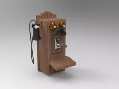antique wall phone 3D model