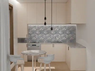 Minimalist Modern Kitchen 3D model