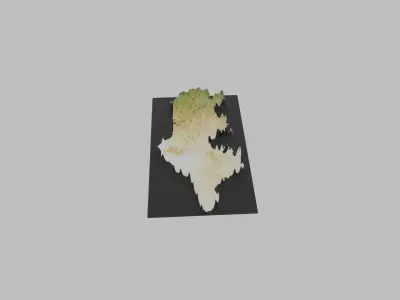 Tunisia Map Country Low-poly 3D model
