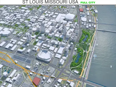Saint Louis City Missouri USA Low-poly 3D model