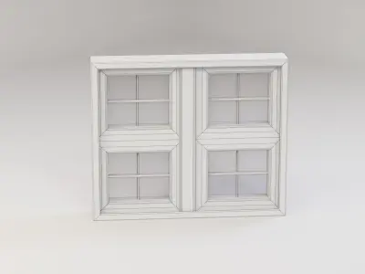 Picture Style Double-Split Window Low-poly 3D model