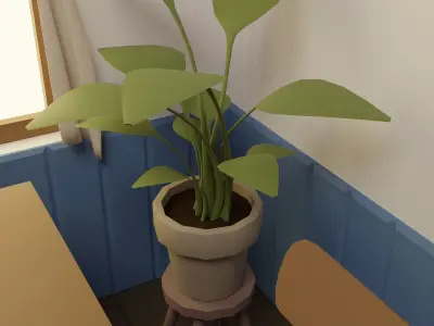 Classroom clock on wall Low-poly 3D model