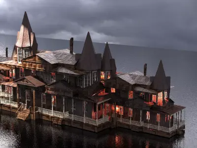 Victorian Mansion Christmas large 3D model