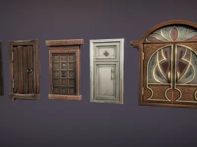 Doors pack Low-poly 3D model