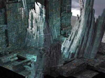 Sci fi Light gravity training arena wall 3D model