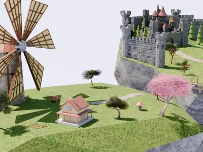 the two islands Low-poly 3D model