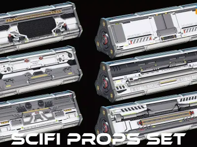 SciFi Props set 3D model