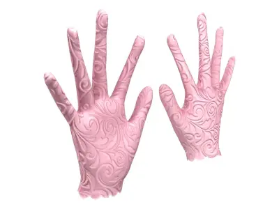 Ladies Gloves Low-poly 3D model