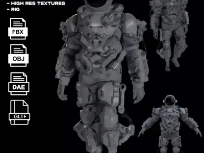 Space suit - Astro ranger Low-poly 3D model