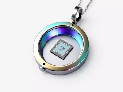 Futuristic Microchip Pendant Necklace Low-poly 3D model