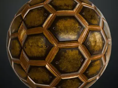 Golden Rusty Metal Plate PBR Seamless Texture