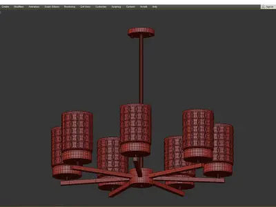 Chandelier favourite crystallus Low-poly 3D model