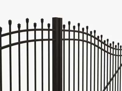 Gate-3 wrought iron gate Low-poly 3D model