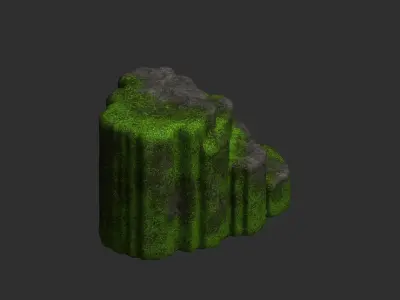 Cave Platform 1 - Moss 2 Low-poly 3D model
