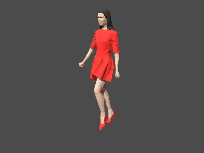 Rigged Lowpoly Woman Low-poly 3D model