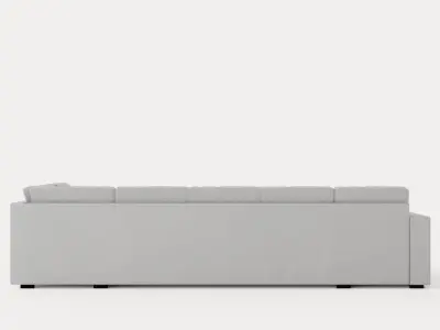 Crazy U Sofa Xl Divan Left Light Gray Low-poly 3D model