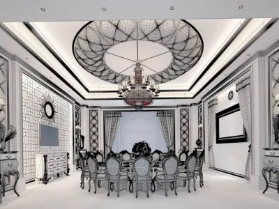 Business Restaurant - Coffee - Banquet  48 3D model