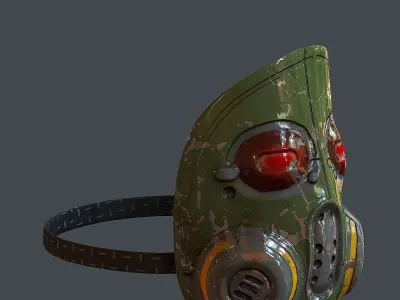 Gas mask helmet 3d model scifi  Low-poly 3D model