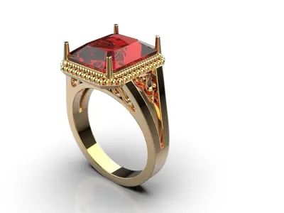 ring emerald   Free 3D print model