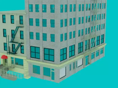 Apartament Exterior Low-poly 3D model