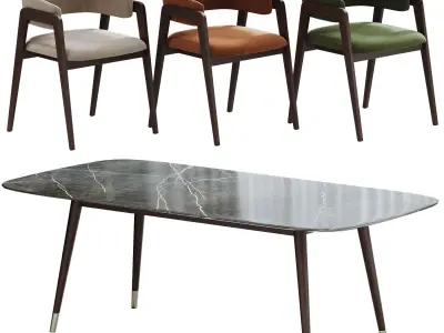 Dining set 04 3D model buy