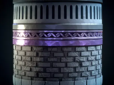 Wall Stylized - VOL 10 - SBsar - Maps 3D model