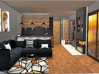 mobile home vacation house tiny house on 36m2 Low-poly 3D model