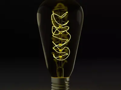  retro light bulbs 3D model