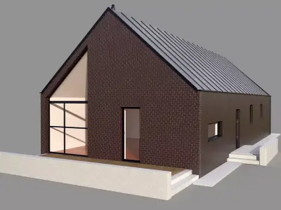 Modern Barn Style House 3D model