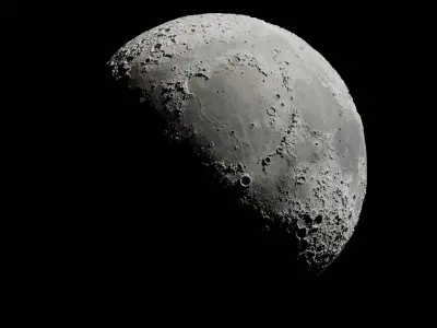 Realistic Moon Low-poly 3D model