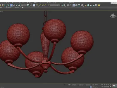 STUART 6 LIGHT CHANDELIER Low-poly 3D model