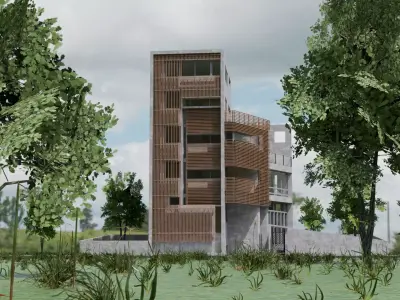 Contemporary House Preposition 3d Low-poly 3D model