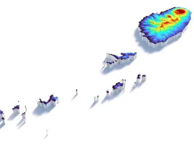 Saint Vincent and the Grenadines Terrain Country 3D model