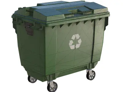 Street Trash Can Dumpster Low-poly 3D model