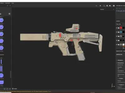 Gun Kareos Game Ready Low-poly 3D model