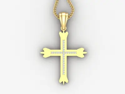 High Cross Pendant Light Gold 18K 4CP006 3D print model