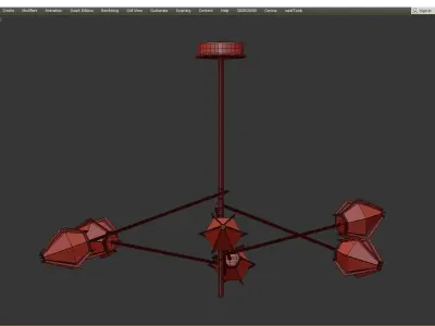 HARLOW Spoke Chandelier Gabriel Scot Low-poly 3D model