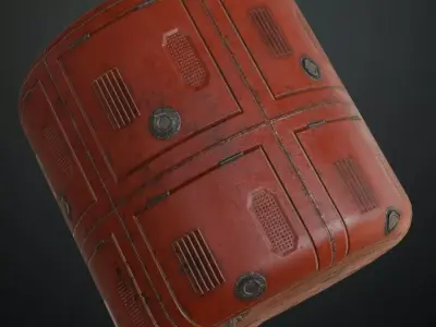 Industrial Weathered Red Metal Locker PBR Seamless Texture