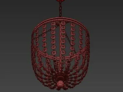 Archer 5 Light Crystal Polished Chrome Chandelier 3D model