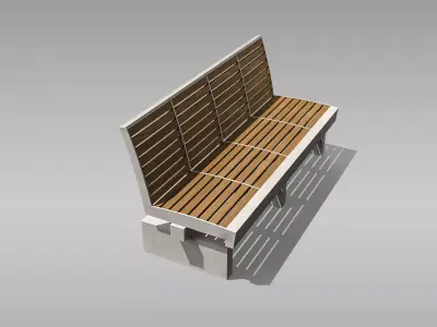 Park Bench 05 Low-poly 3D model