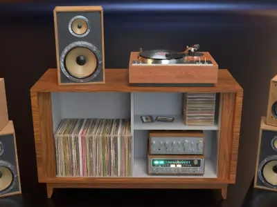 PBR Audio Equipment Low-poly 3D model