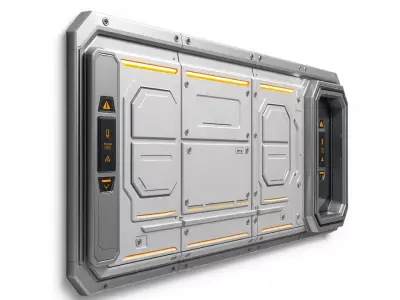 Futuristic Steel Door model pack Low-poly 3D model buy