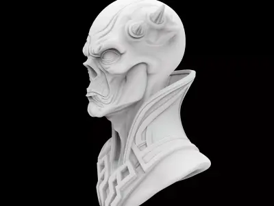 Alien Shaman Bust 3D Print Model 3D print model