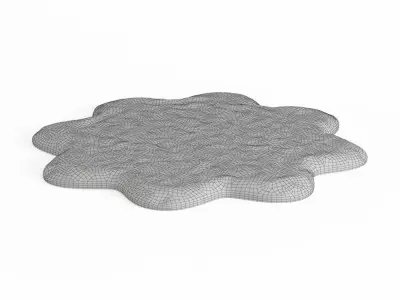 Sheepskin Flower Shaped Carpet Fur 3D model