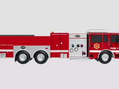 E-One Fire Truck Low-poly 3D model
